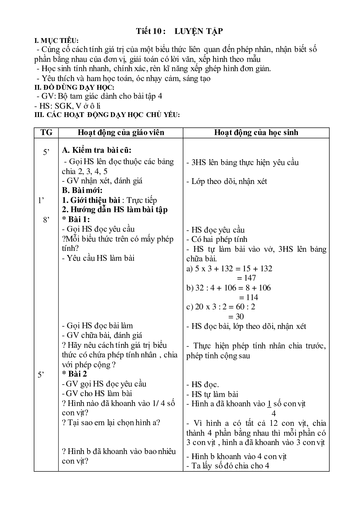 Giáo án Toán lớp 3 tuần 2 mới nhất (trang 9)