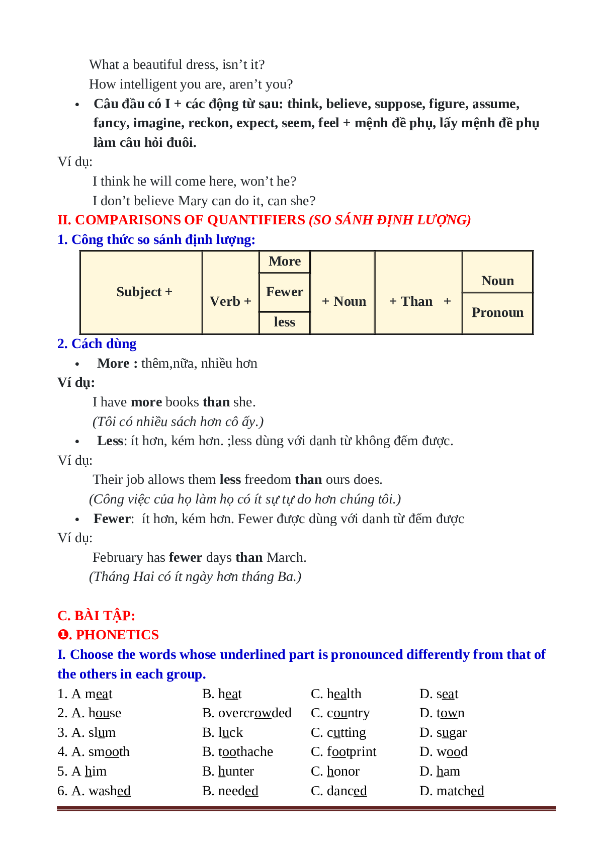 Bài tập thực hành unit 12 tiếng anh 7 (trang 3)