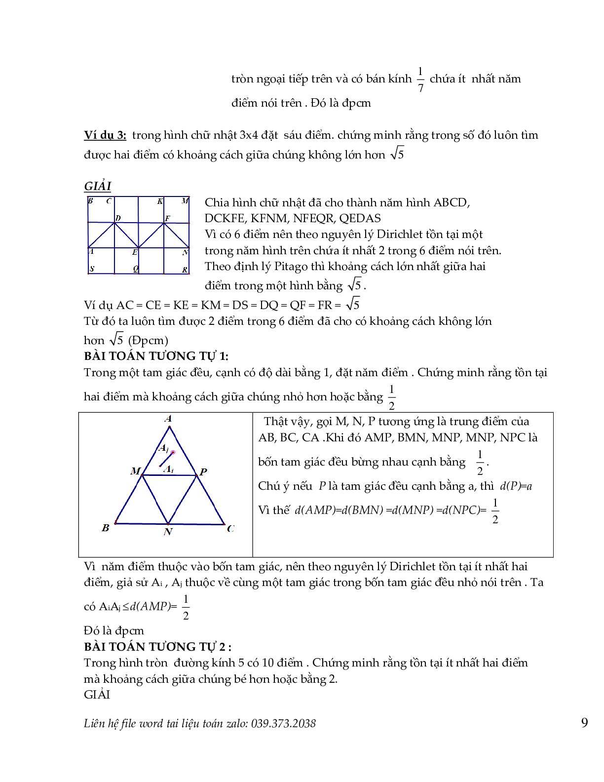 Nguyên lý dirichlet  và nguyên lý cực hạn trong toán tổ hợp (trang 8)