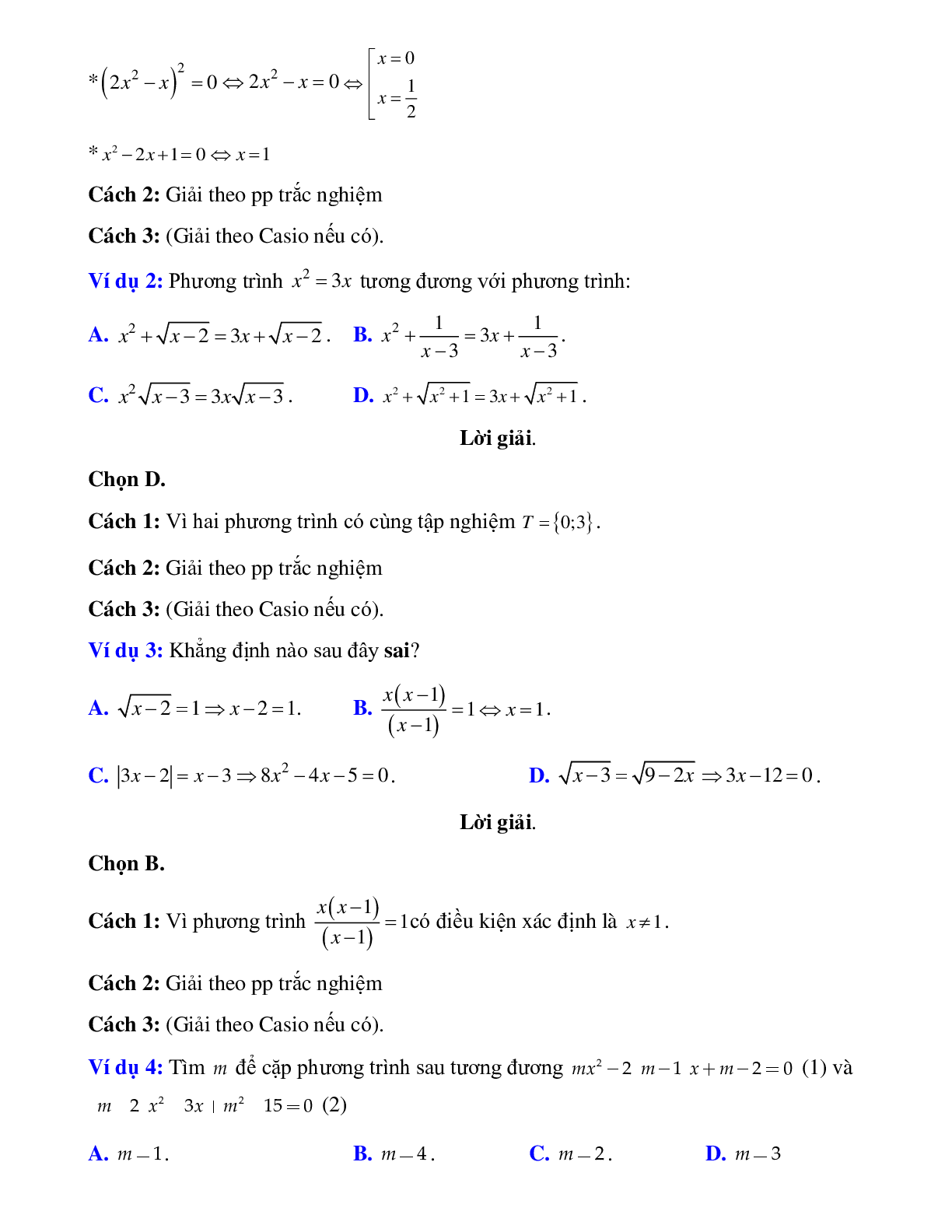 Phương trình tương đương, phương trình hệ quả (trang 2)