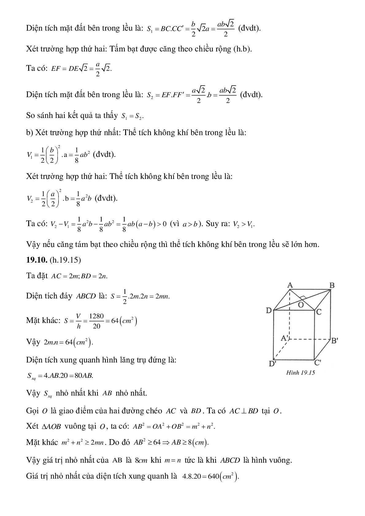 Hình lăng trụ đứng - Hình học toán 8 (trang 9)
