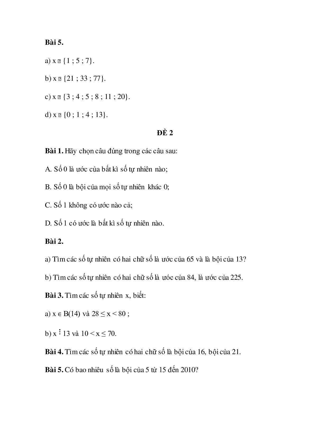 Bài tập cuối tuần Số học Toán lớp 6 tuần 8 có đáp án (trang 3)