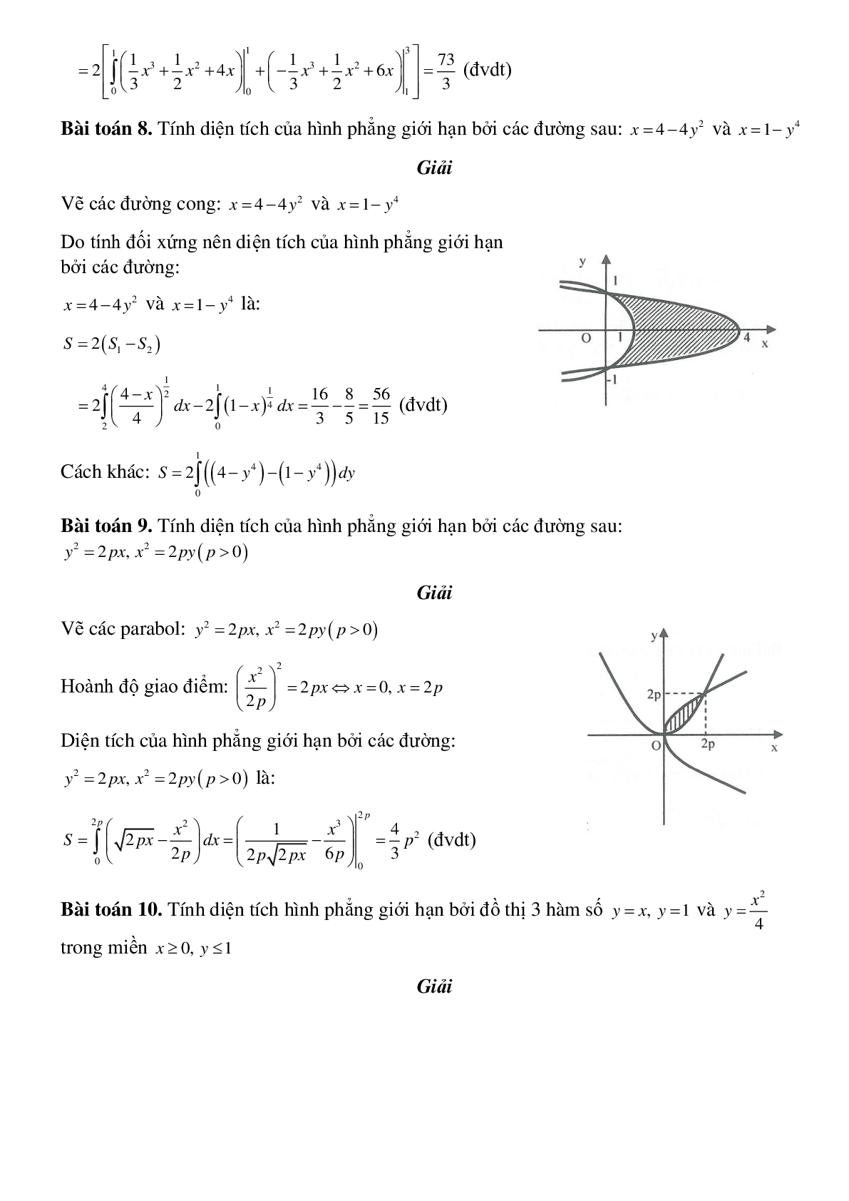 Dạng bài tập Ứng dụng tích phân tính diện tích hình phẳng (trang 4)