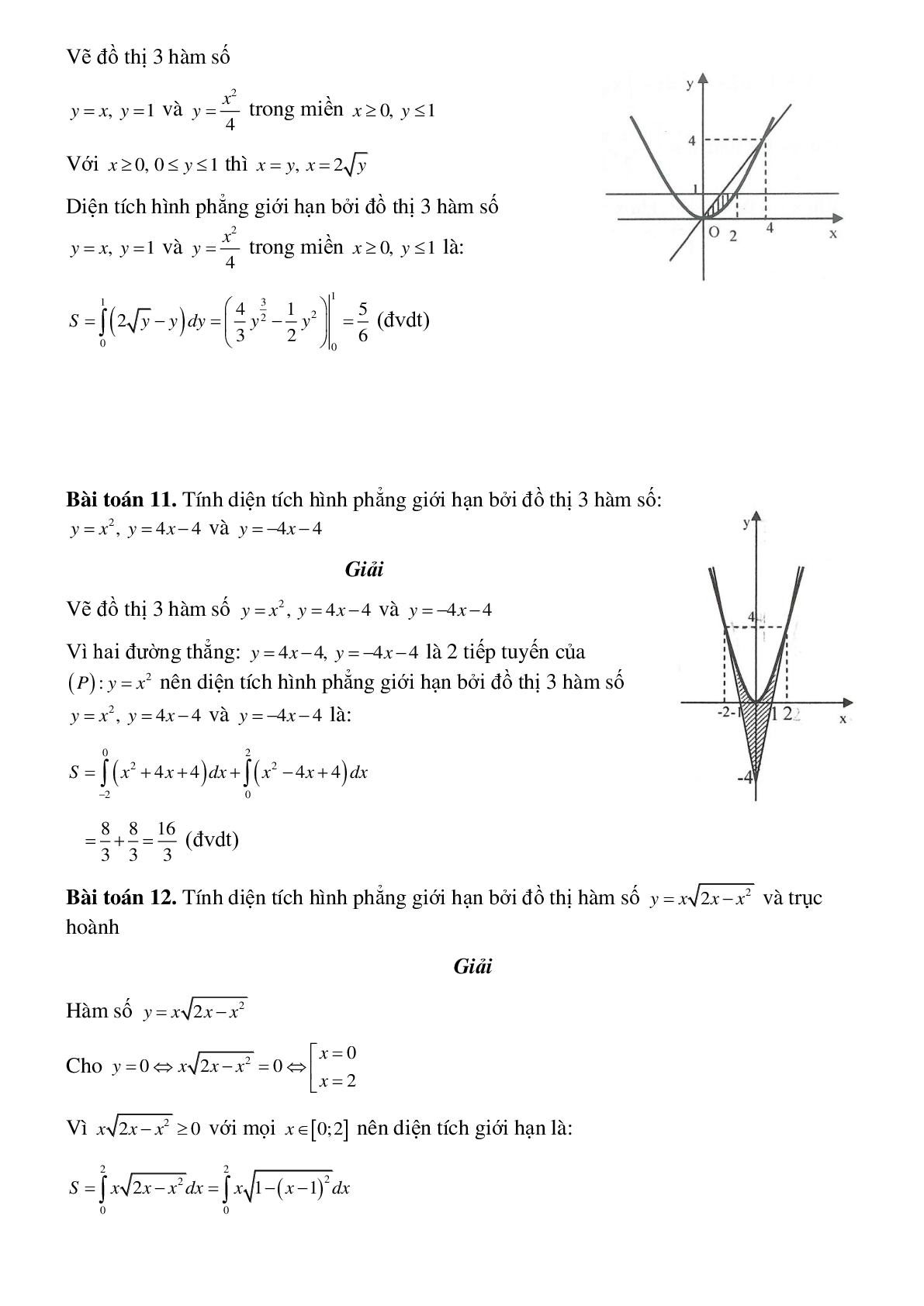 Dạng bài tập Ứng dụng tích phân tính diện tích hình phẳng (trang 5)