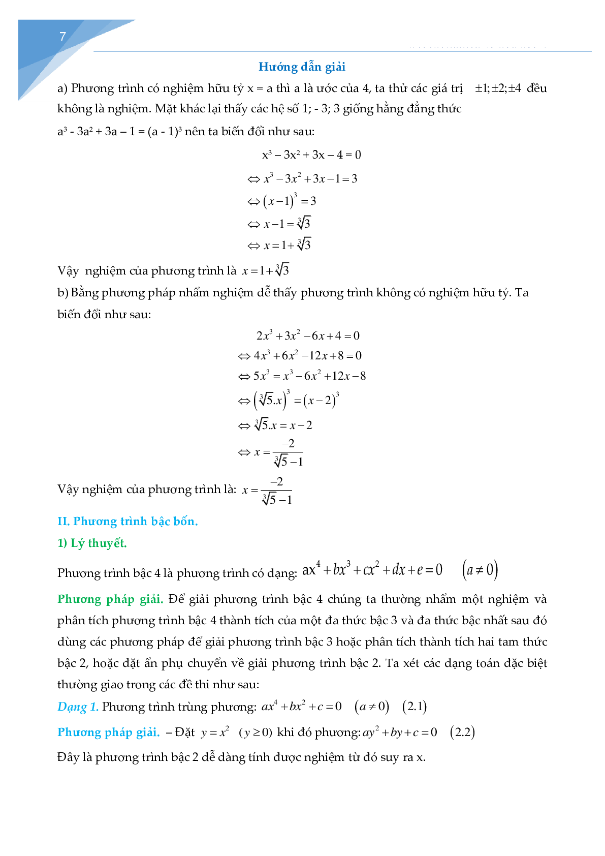 Chuyên đề: Phương trình đại số (trang 8)
