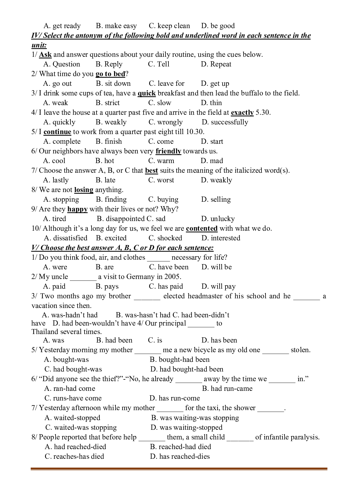 Bài tập tiếng anh lớp 10 cả năm theo từng unit (trang 2)