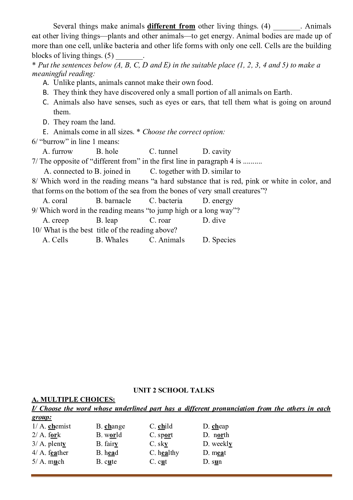 Bài tập tiếng anh lớp 10 cả năm theo từng unit (trang 7)