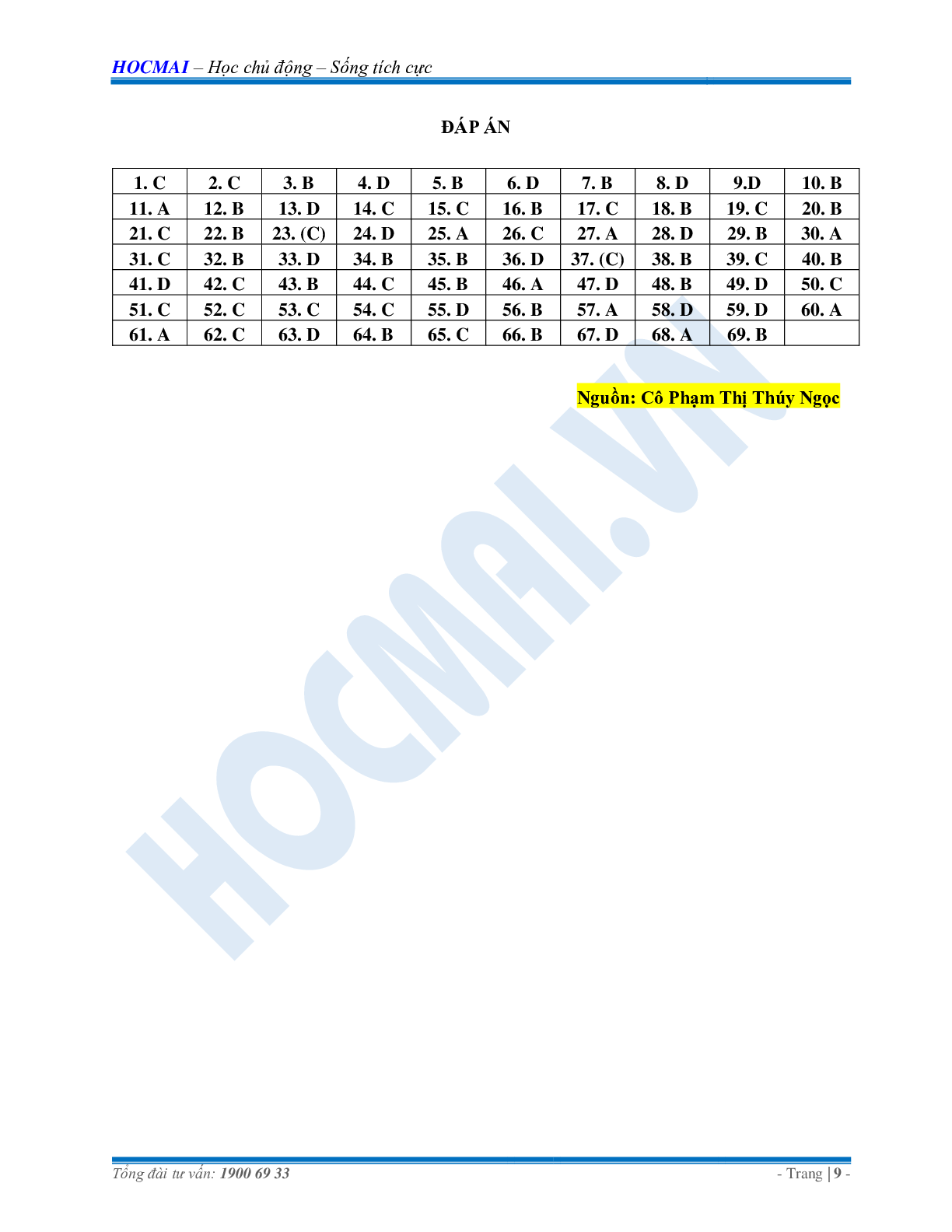 Bài tập trắc nghiệm môn Hóa học ôn thi vào 10 (trang 9)