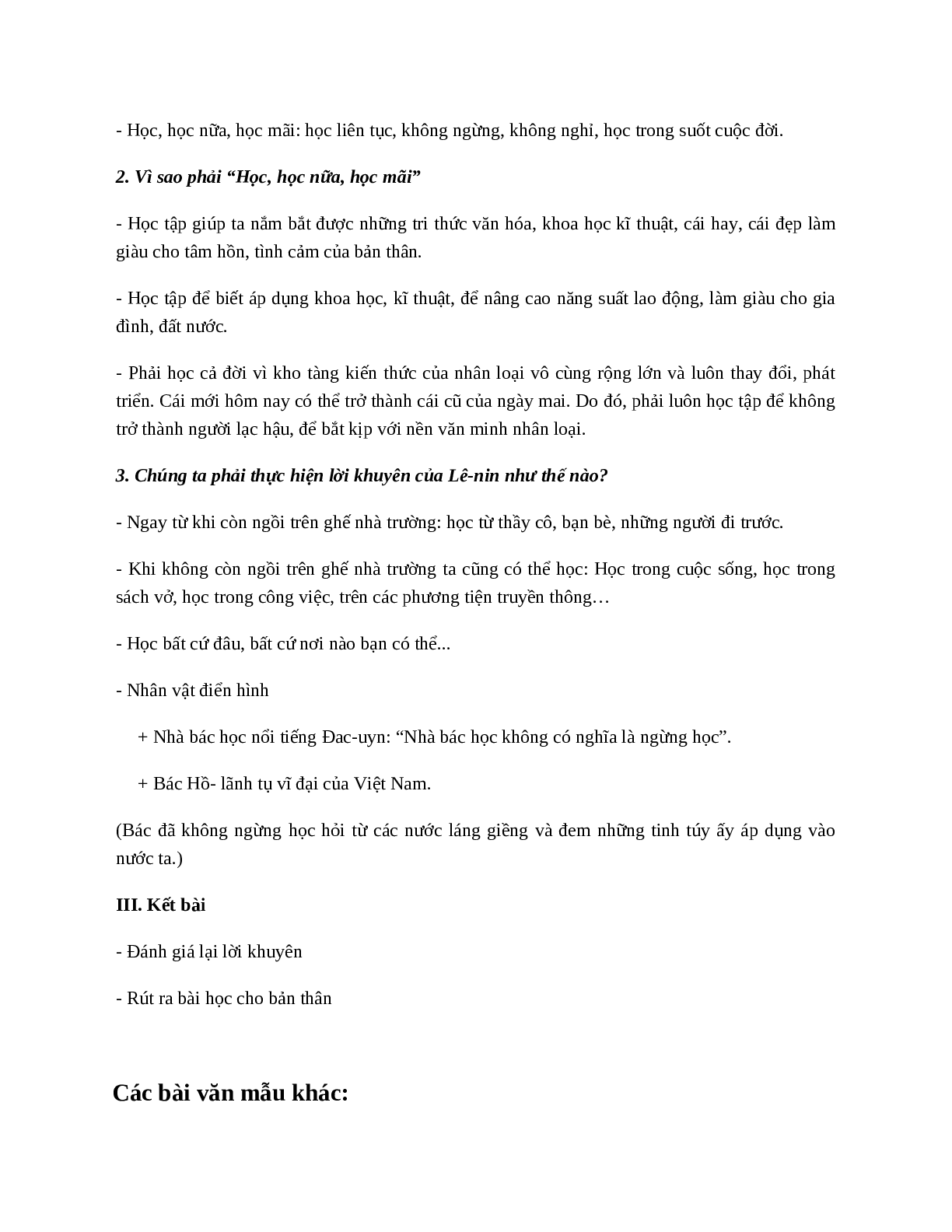 TOP 15 bài Giải thích câu nói Học, học nữa, học mãi của Lê-nin SIÊU HAY (trang 4)