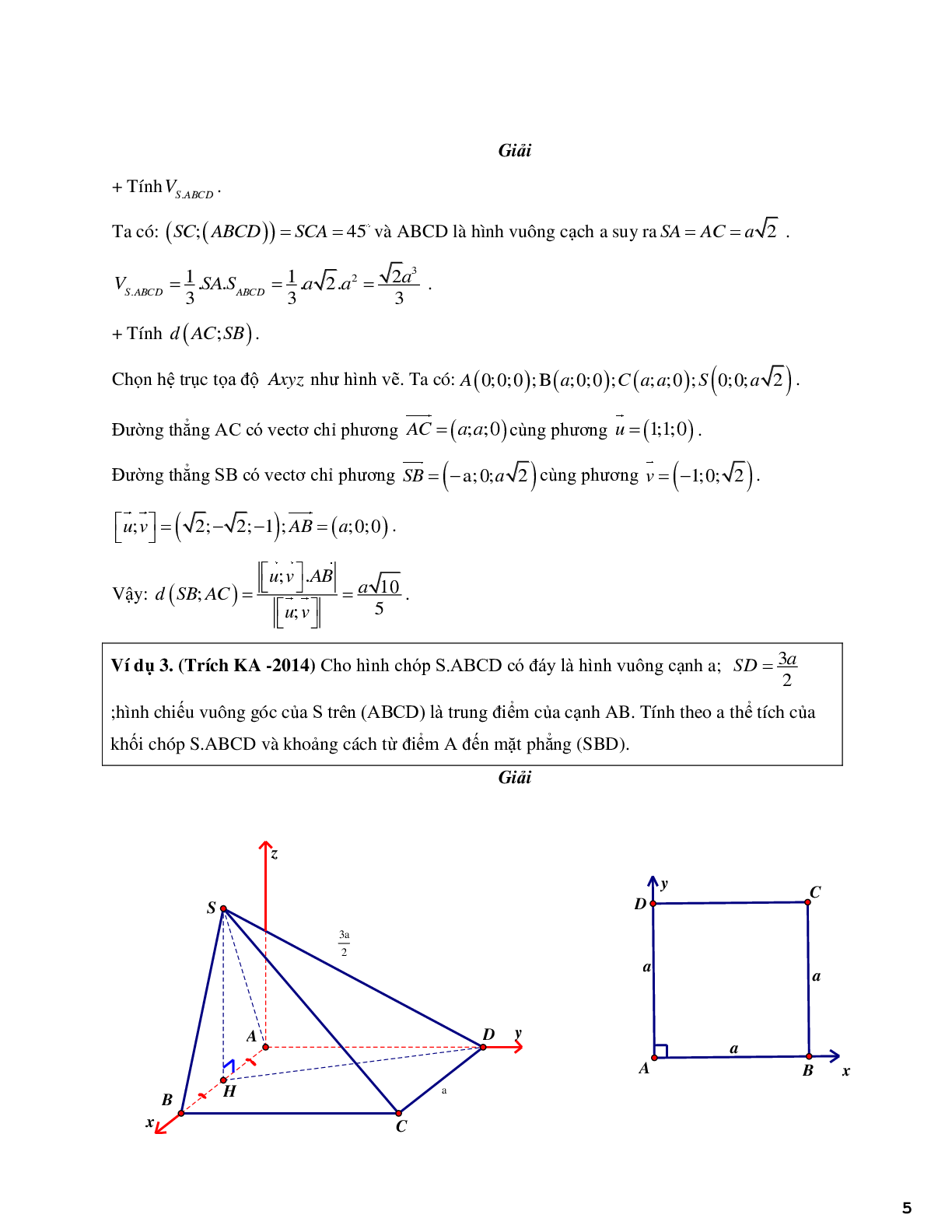 Phương pháp tọa độ hóa bài toán hình học không gian - phần 2 (trang 5)