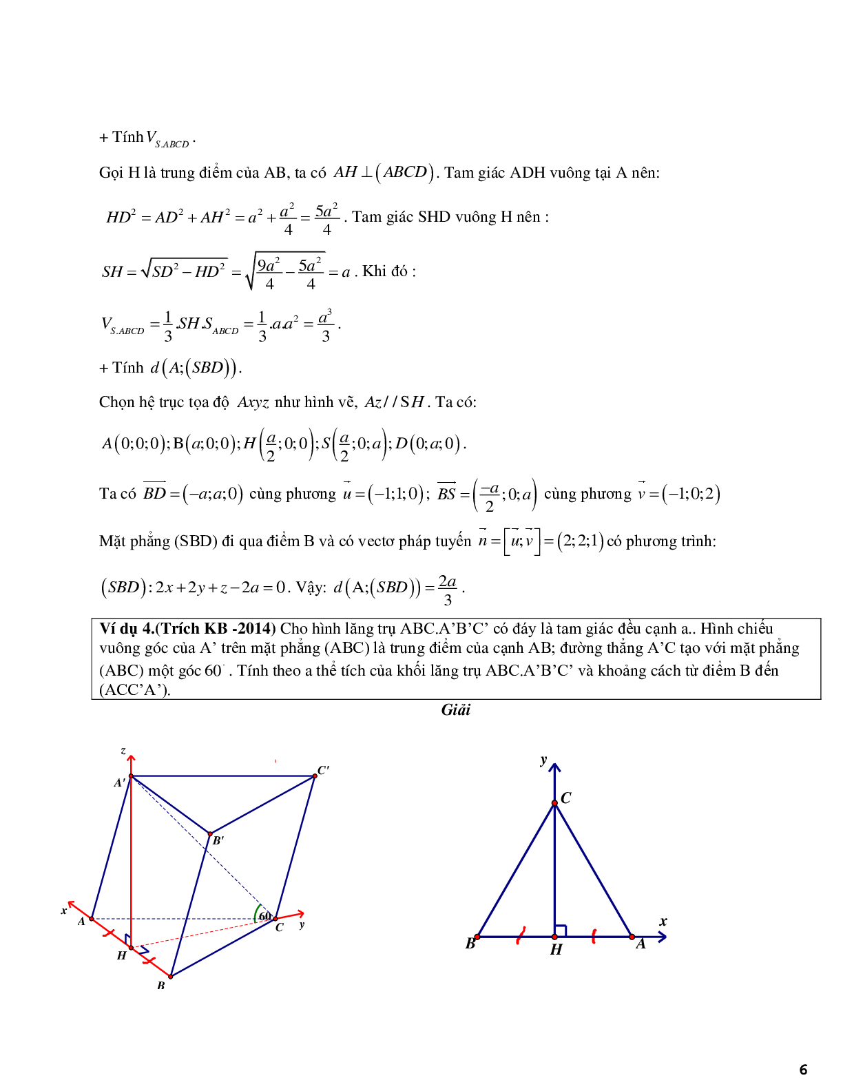 Phương pháp tọa độ hóa bài toán hình học không gian - phần 2 (trang 6)