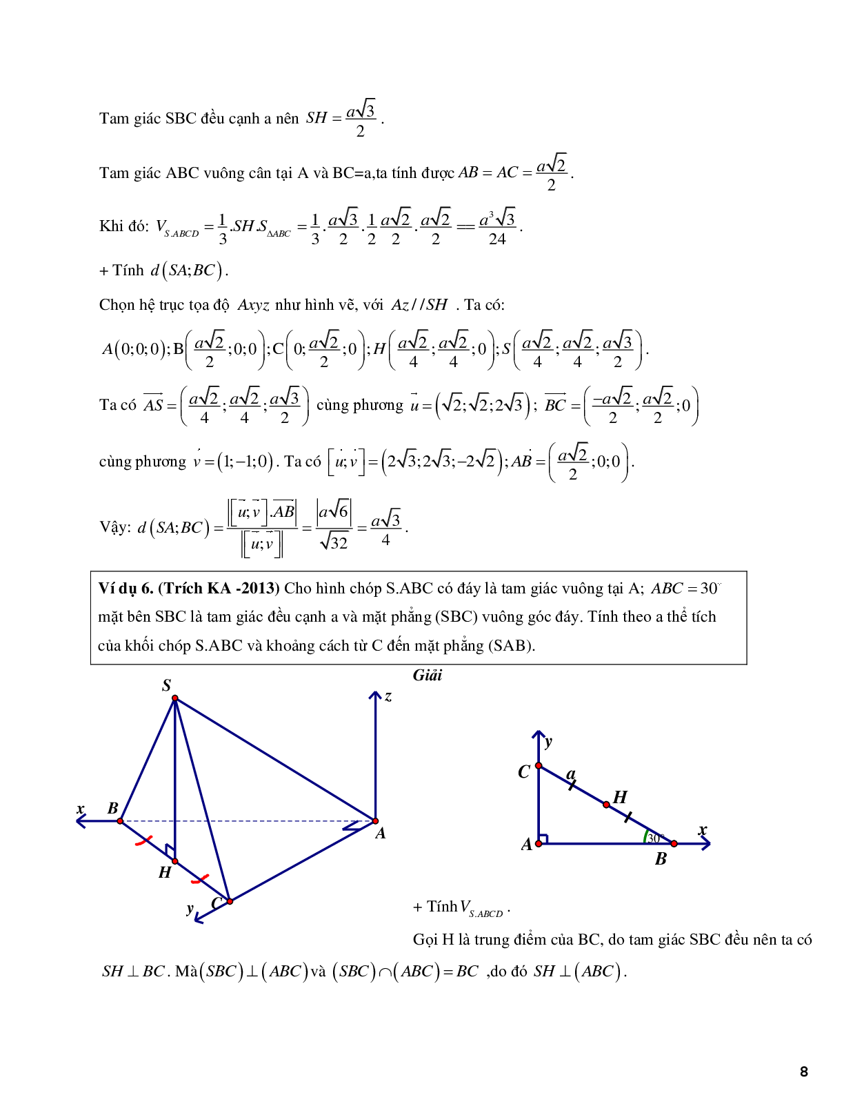 Phương pháp tọa độ hóa bài toán hình học không gian - phần 2 (trang 8)