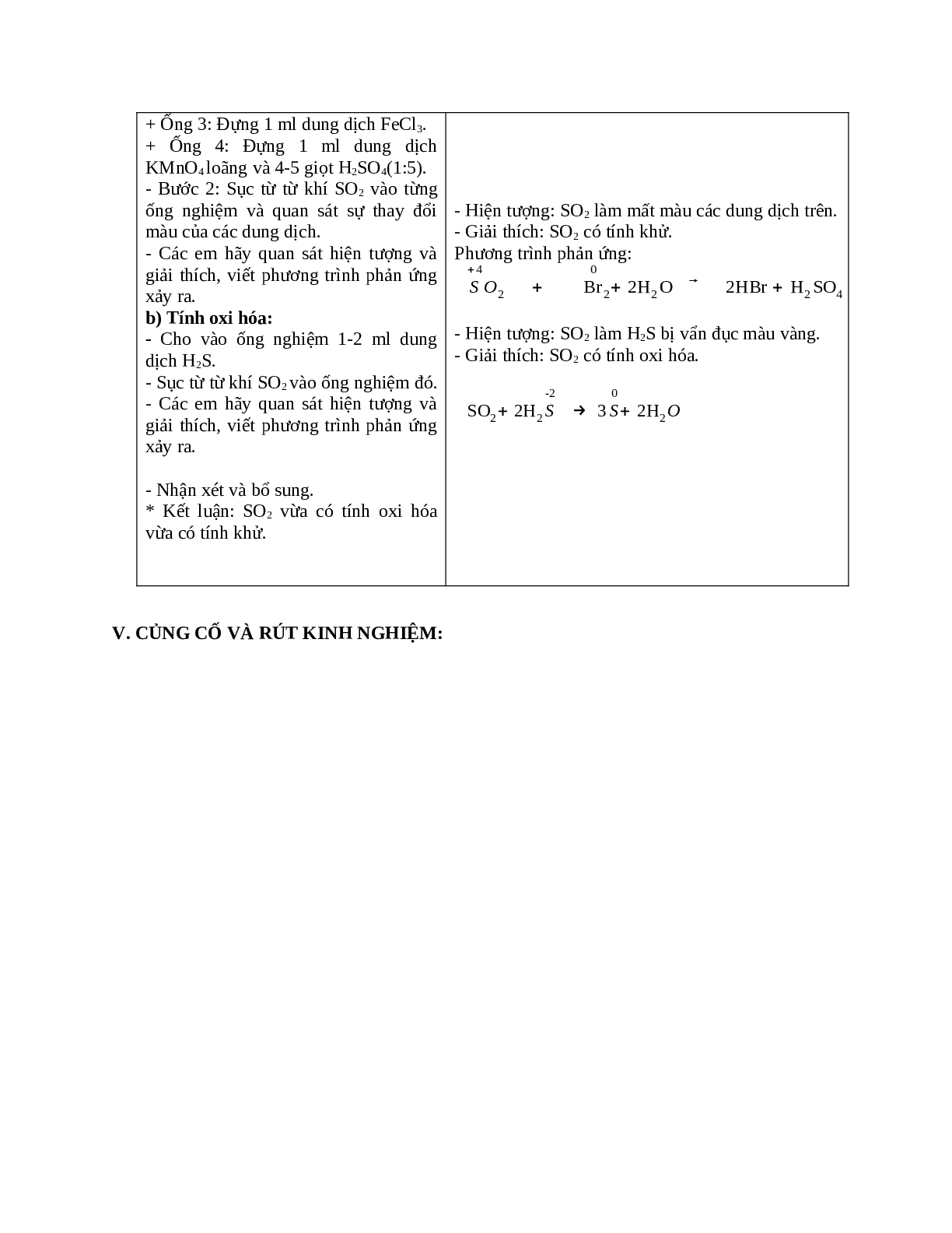 Giáo án Hóa học 10 bài 32 : Hidro sunfua- lưu huỳnh dioxit- lưu huỳnh trioxit mới nhất (trang 3)