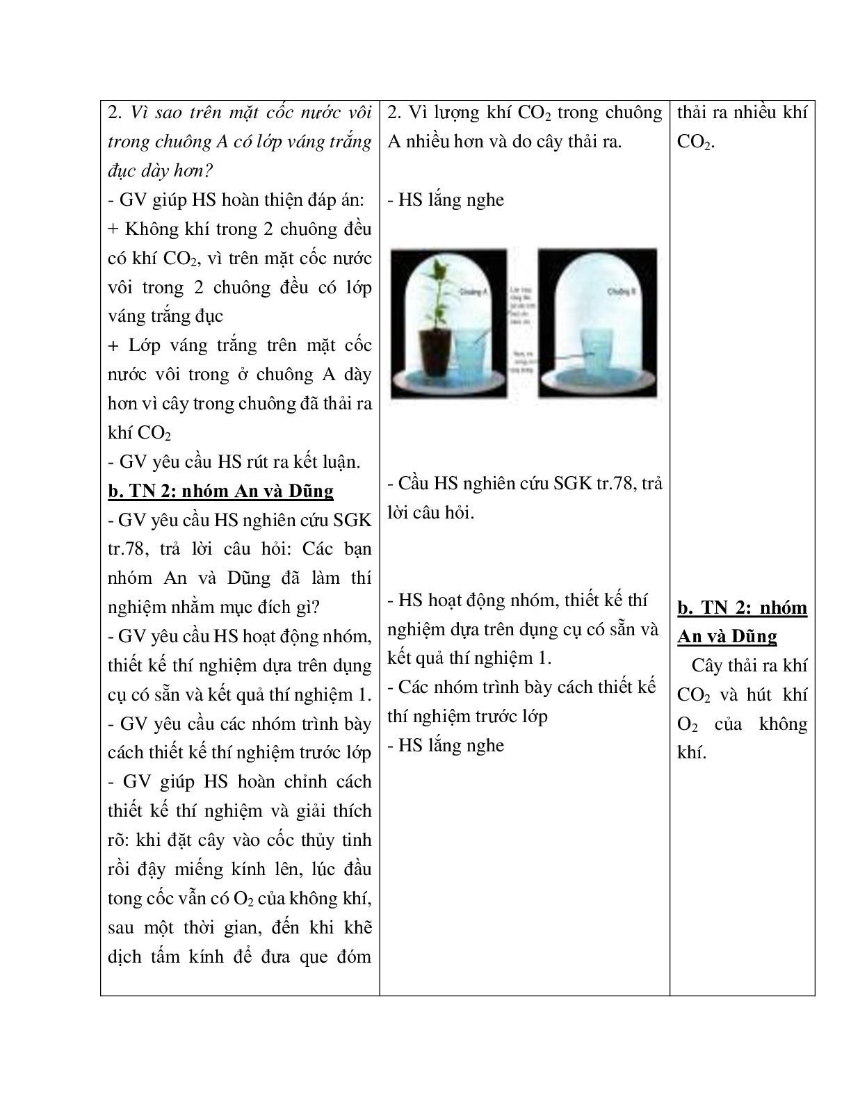 Giáo án Sinh học 6 Bài 23: Cây hô hấp không? mới nhất - CV5555 (trang 3)