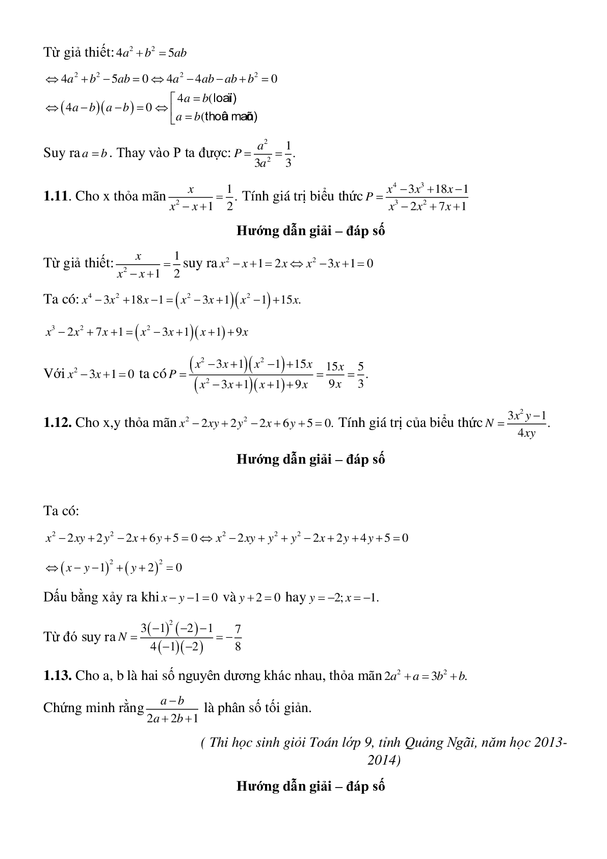 50 Bài tập Tính chất cơ bản của phân thức đại số (có đáp án)- Toán 8 (trang 8)