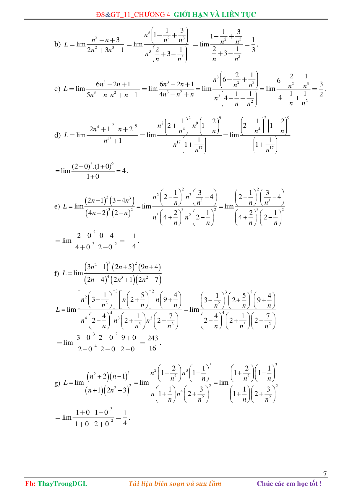 Các dạng toán về Giới hạn và liên tục (có bài tập kèm theo) (trang 7)