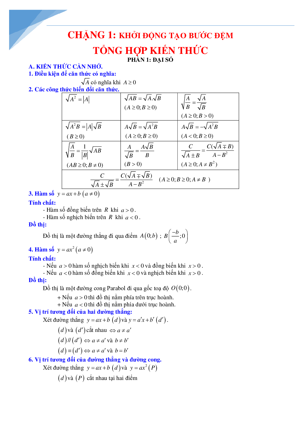 Tổng ôn đề luyện thi vào lớp 10 môn toán (trang 1)