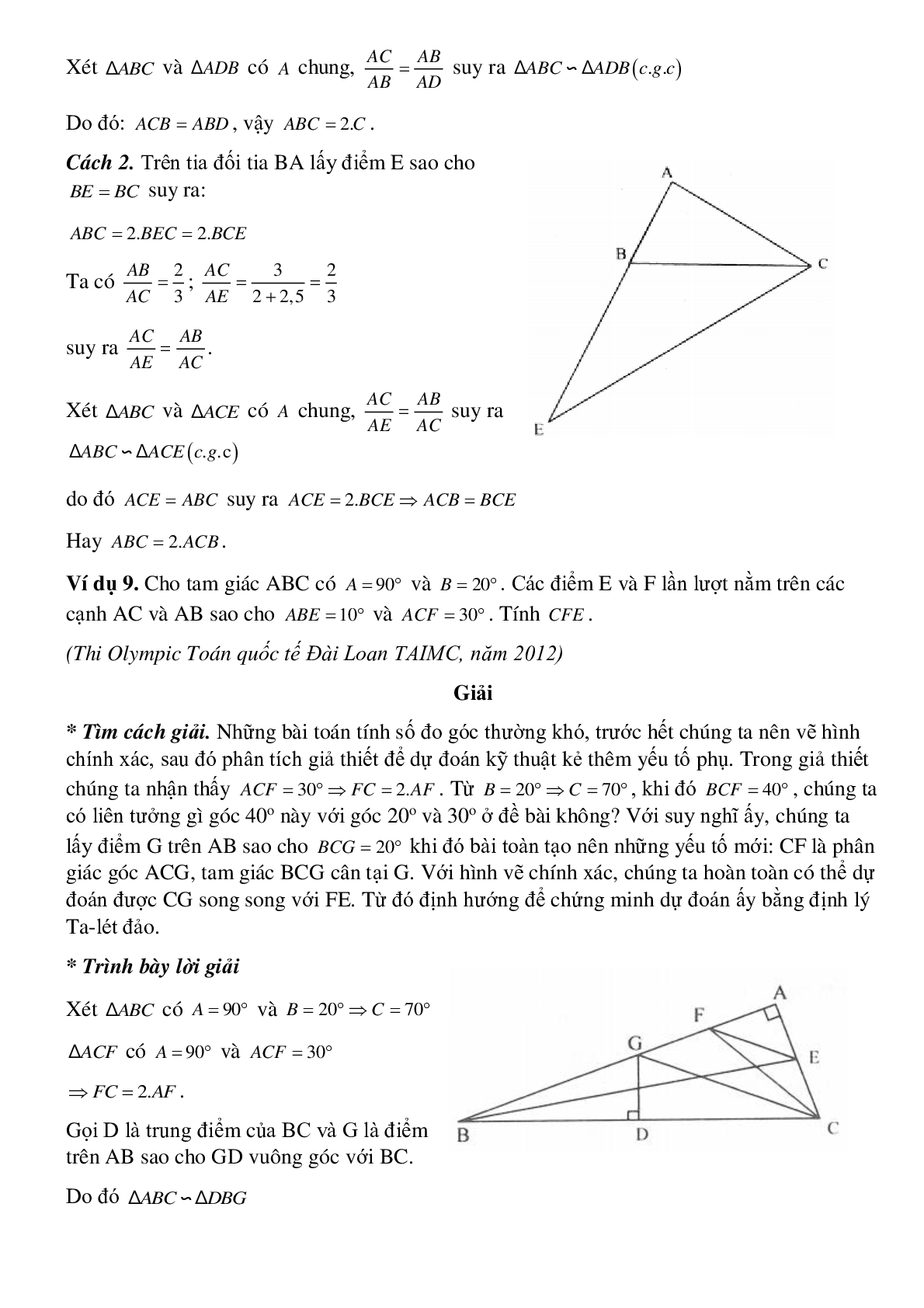 Các trường hợp đồng dạng của tam giác (trang 10)