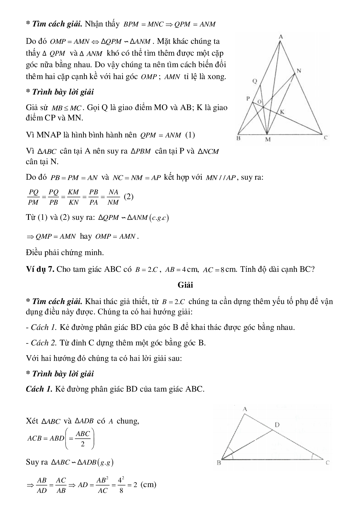 Các trường hợp đồng dạng của tam giác (trang 8)