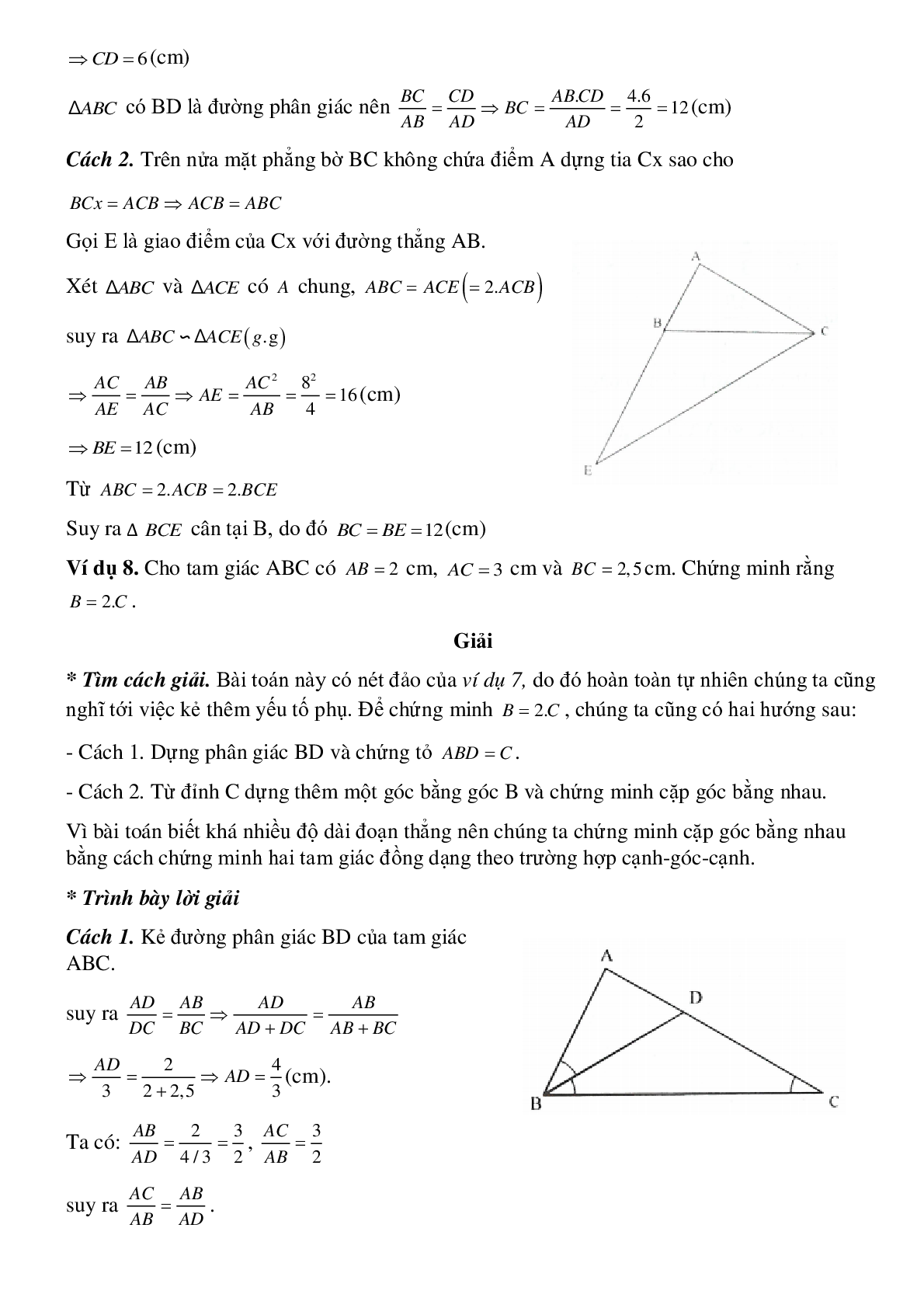 Các trường hợp đồng dạng của tam giác (trang 9)