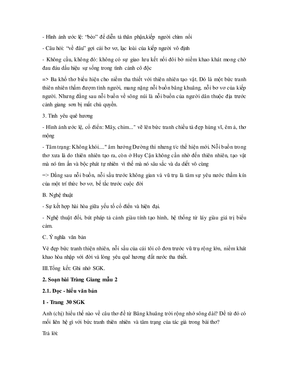 Soạn Tràng Giang - ngắn nhất Soạn văn 11 (trang 3)