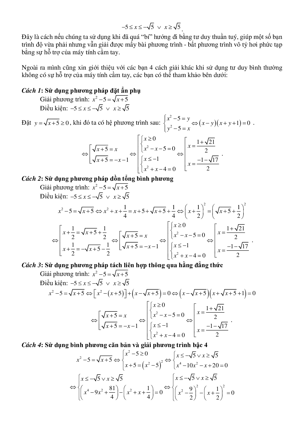 Sử dụng máy tính cầm tay trong tìm kiếm lời giải PT – BPT (trang 8)