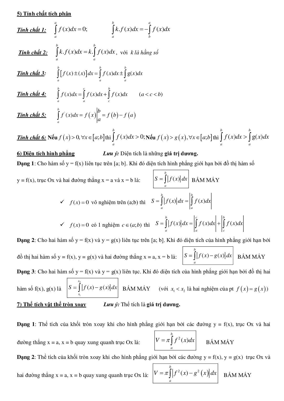 Tổng hợp các công thức giải nhanh Toán học 12 có đáp án, chọn lọc (trang 10)