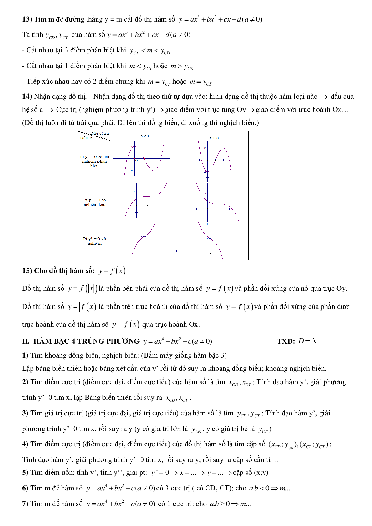 Tổng hợp các công thức giải nhanh Toán học 12 có đáp án, chọn lọc (trang 2)