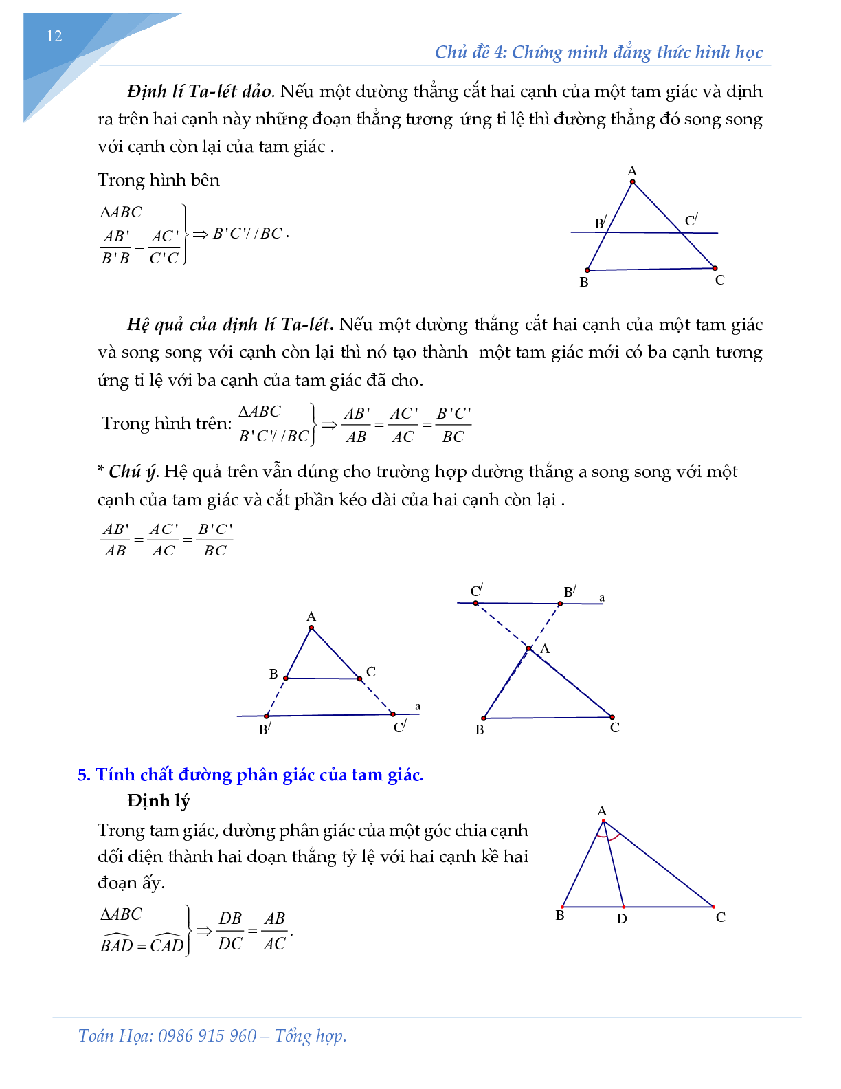 Chứng minh Các đẳng thức hình học lớp 9 ôn lên lớp 10 (2023) đầy đủ, chi tiết (trang 10)