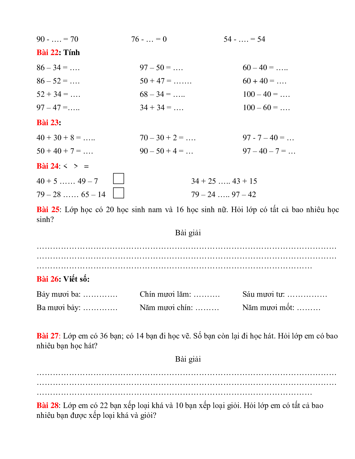 Tuyển tập 272 bài toán lớp 1 ôn tập theo chủ đề có đáp án, chọn lọc (trang 6)