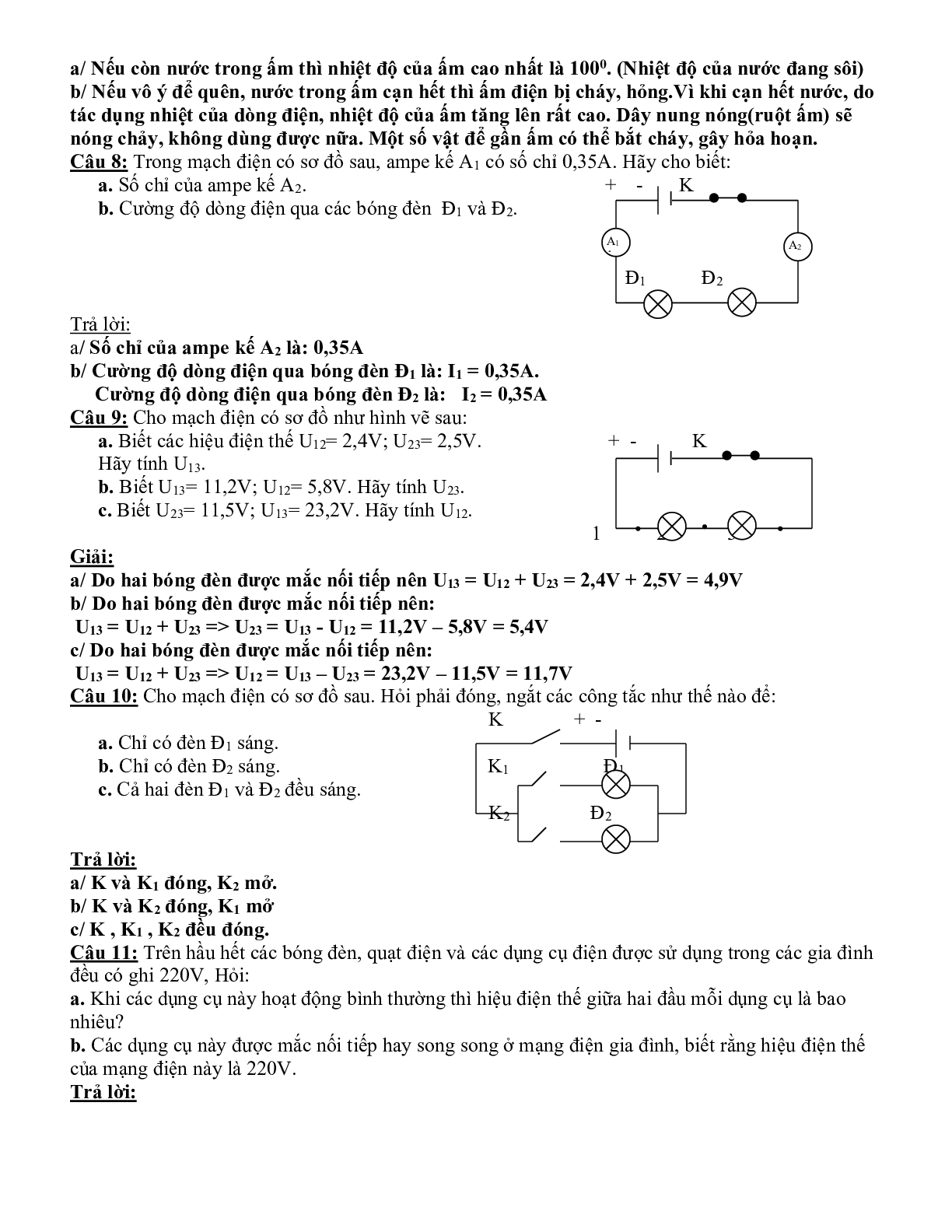 Đề cương ôn tập học kì 2 môn Vật Lý lớp 7 (trang 6)