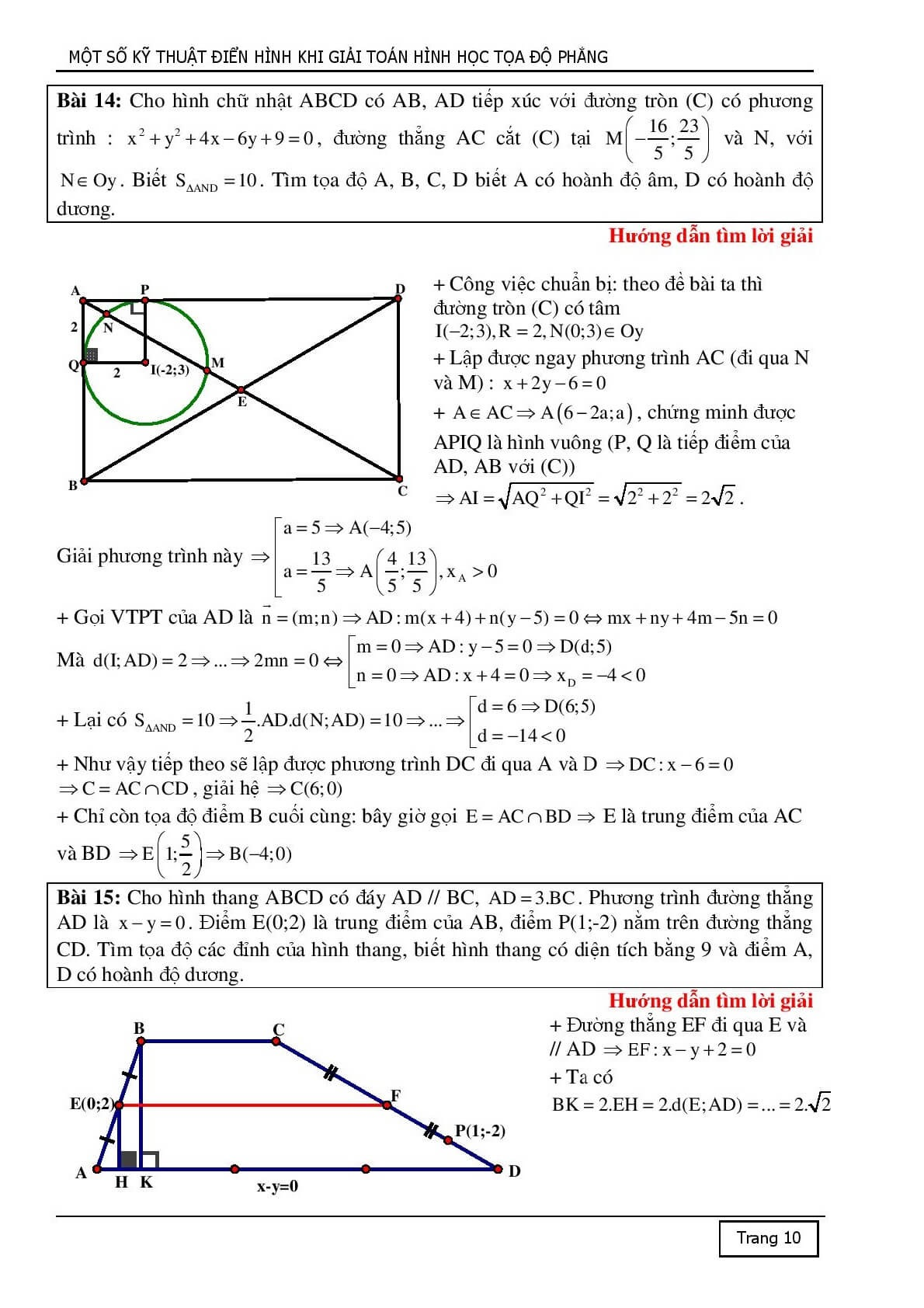 10 kỹ thuật tiếp cận để giải một bài toán hình học Oxy (trang 10)