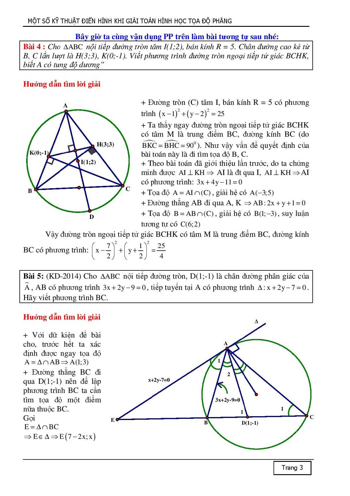 10 kỹ thuật tiếp cận để giải một bài toán hình học Oxy (trang 3)
