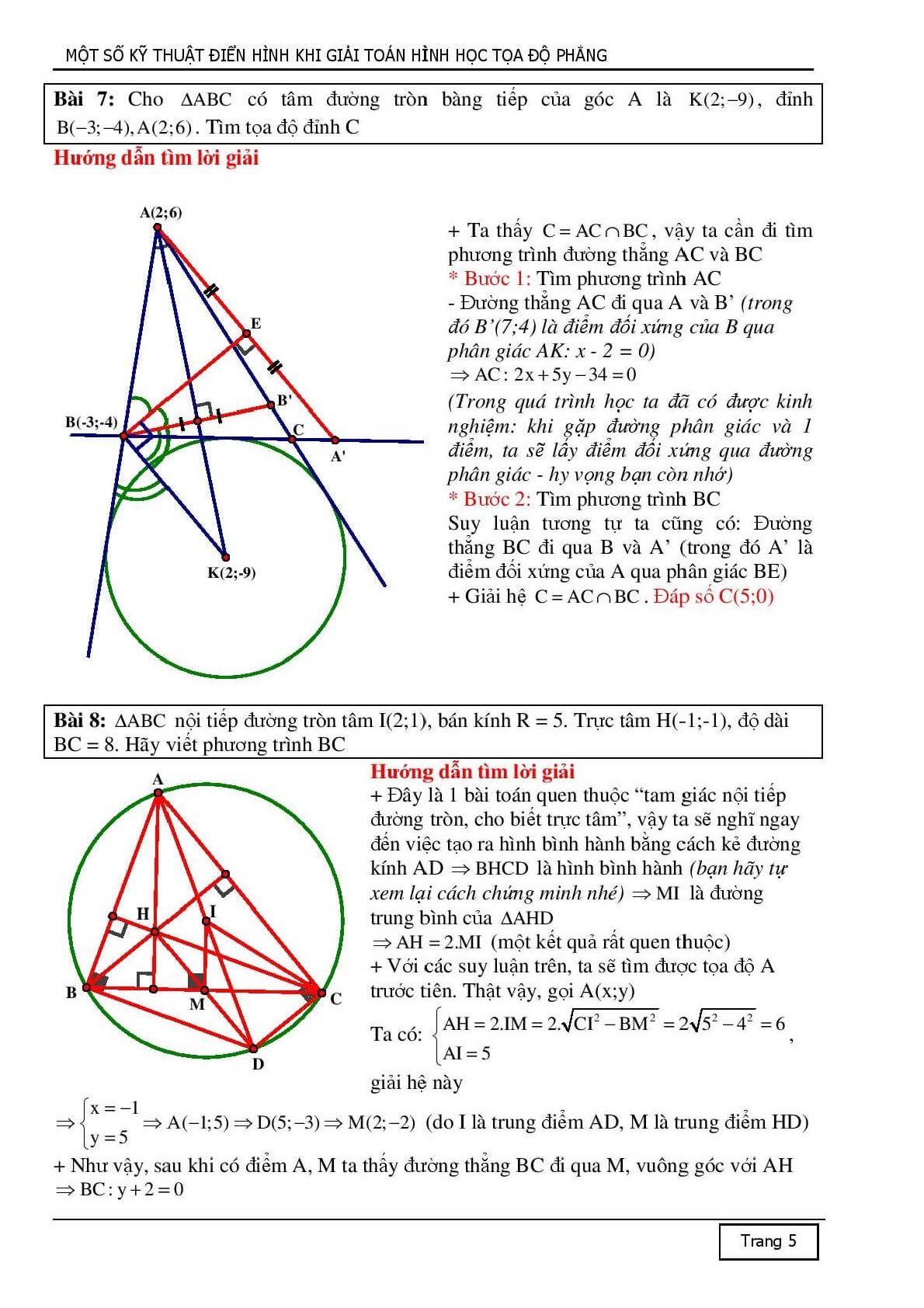 10 kỹ thuật tiếp cận để giải một bài toán hình học Oxy (trang 5)