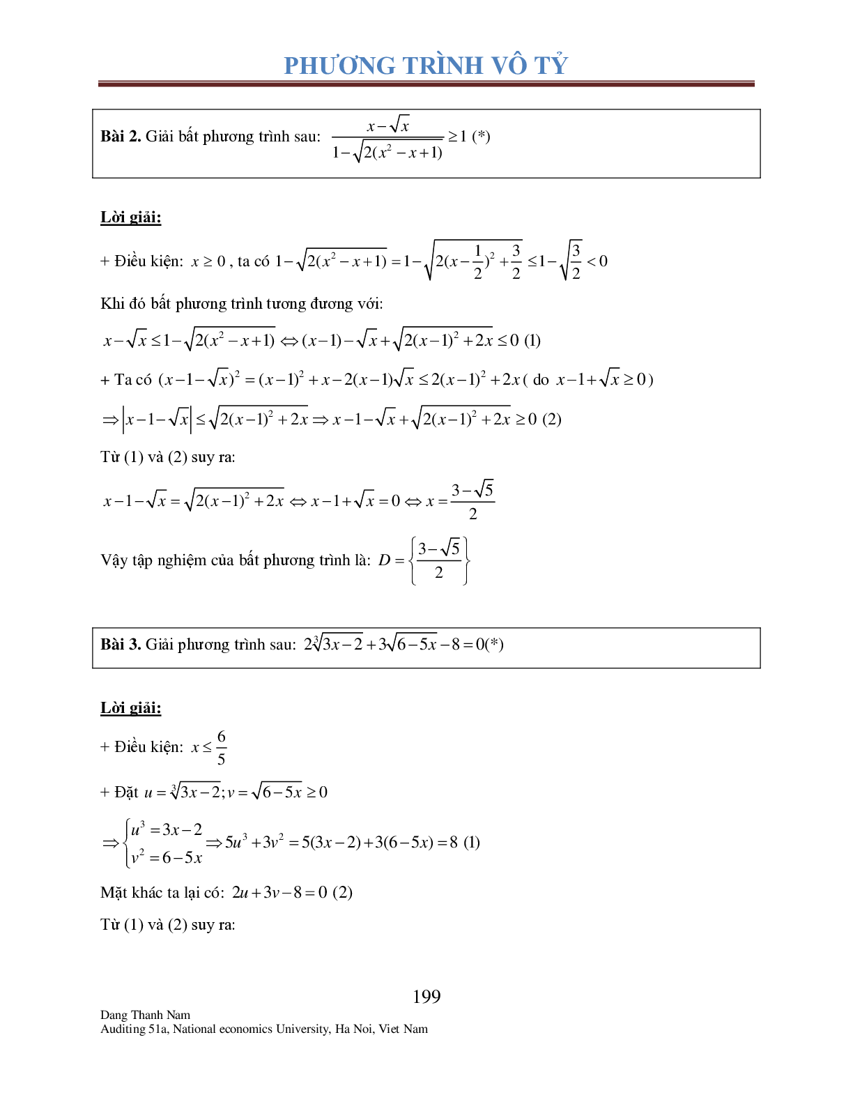 Chuyên đề phương trình Vô tỉ (trang 4)