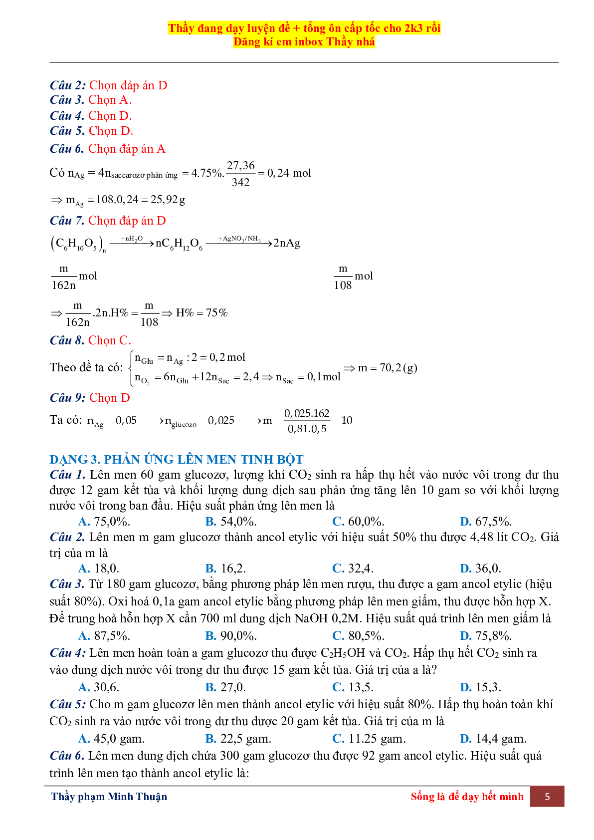Tổng Hợp Lý Thuyết Chương 2 Cacbonhidrat Môn Hóa Học Lớp 12 (trang 5)