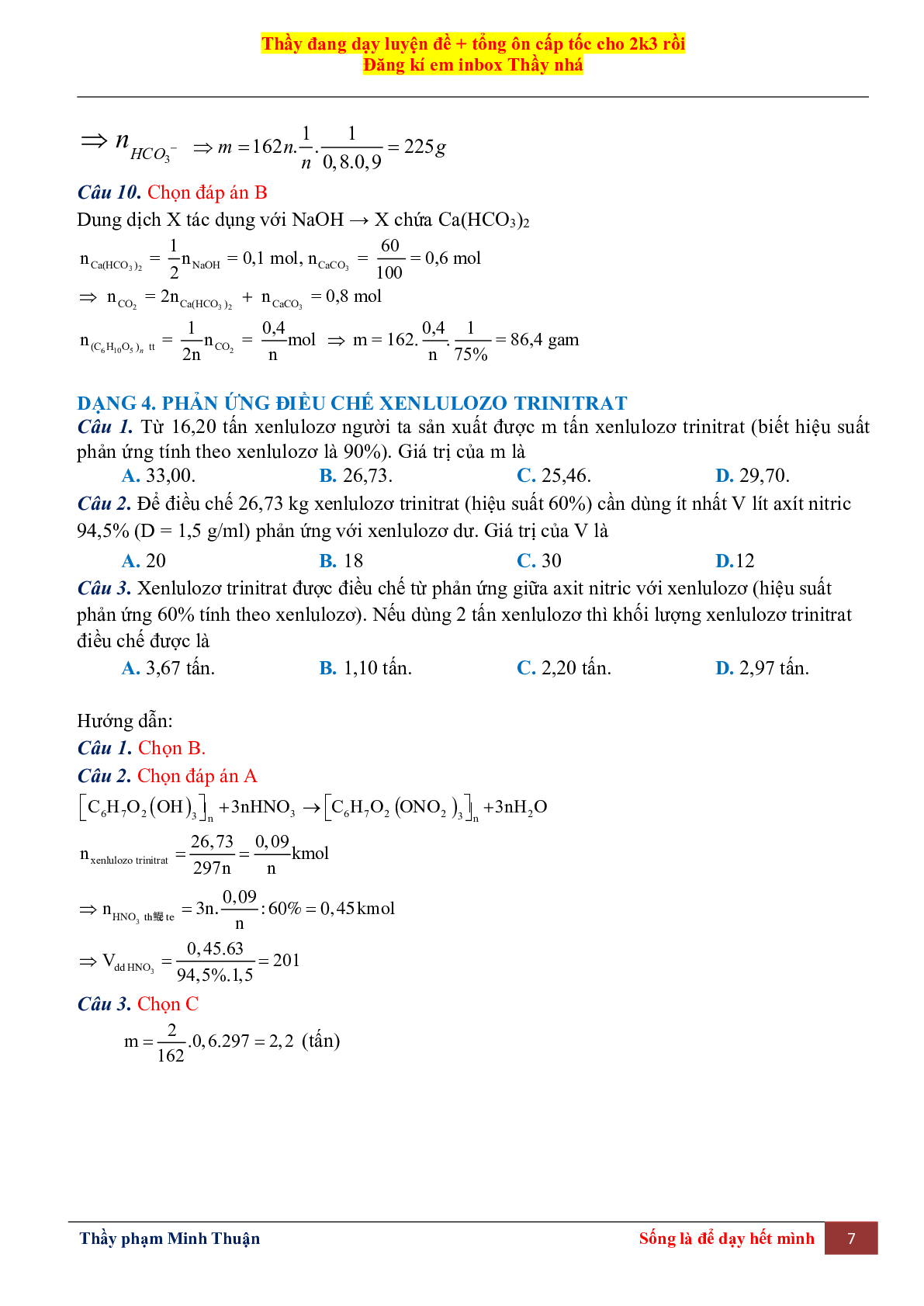 Tổng Hợp Lý Thuyết Chương 2 Cacbonhidrat Môn Hóa Học Lớp 12 (trang 7)