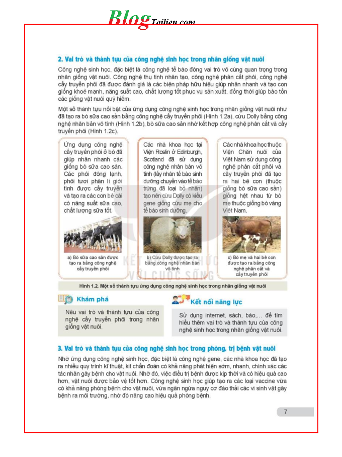Công nghệ lớp 11 Chuyên đề học tập Công nghệ chăn nuôi Kết nối tri thức pdf (trang 7)
