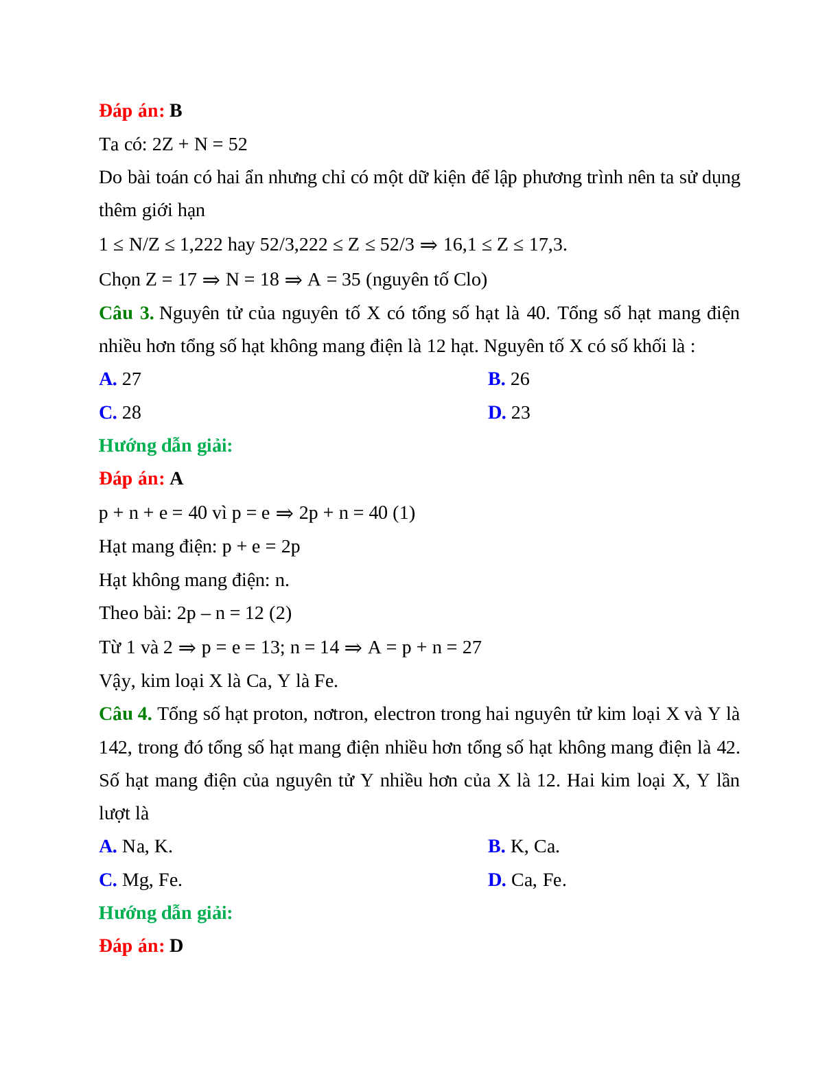 Bài tập về nguyên tử có đáp án, chọn lọc (trang 4)