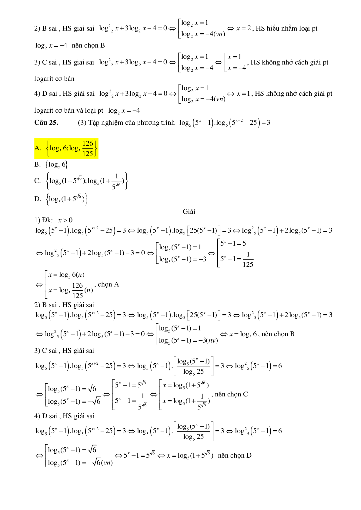 43 câu Trắc nghiệm Phương trình mũ và logarit có đáp án 2023 – Toán 12 (trang 8)