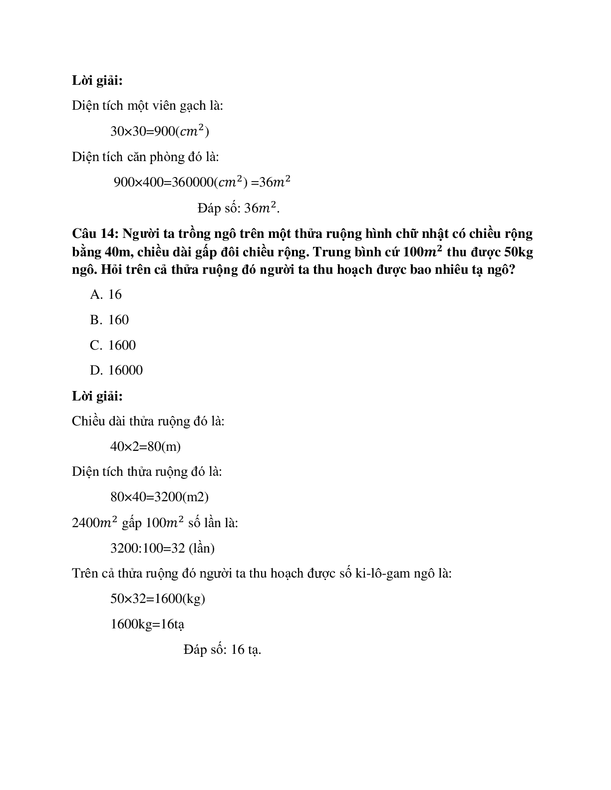 15 câu Trắc nghiệm Đề-xi-mét vuông - Mét vuông có đáp án 2023 – Toán lớp 4 (trang 5)