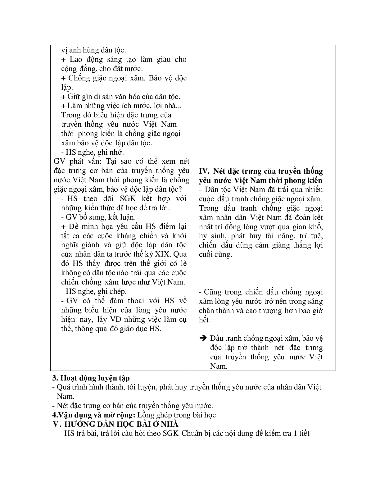 Giáo án Lịch sử 10 Bài 28 Truyền thống yêu nước của dân tộc Việt Nam thời phong kiến mới nhất (trang 4)