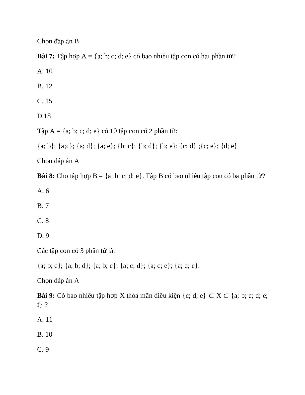 Trắc nghiệm Tập hợp có đáp án – Toán lớp 10 (trang 4)