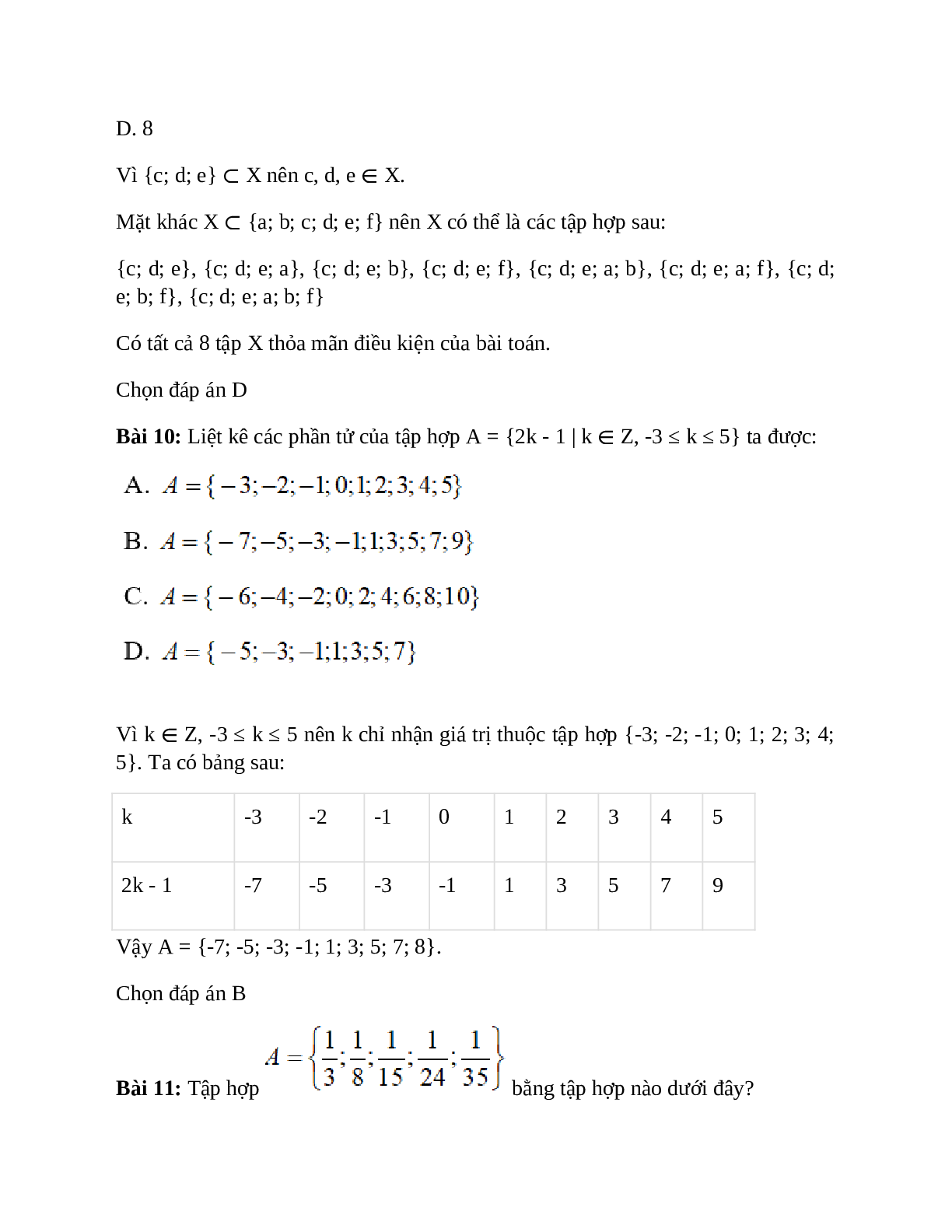 Trắc nghiệm Tập hợp có đáp án – Toán lớp 10 (trang 5)