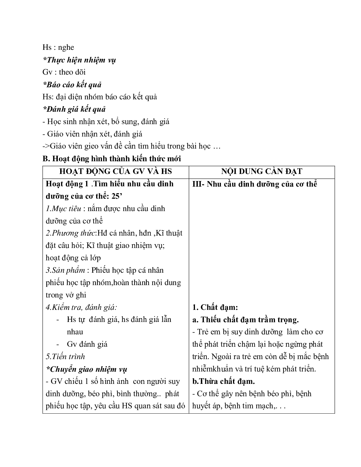 GIÁO ÁN CÔNG NGHỆ 6 BÀI 15: CƠ SỞ CỦA ĂN UỐNG HỢP LÍ (T3) MỚI NHẤT (trang 2)