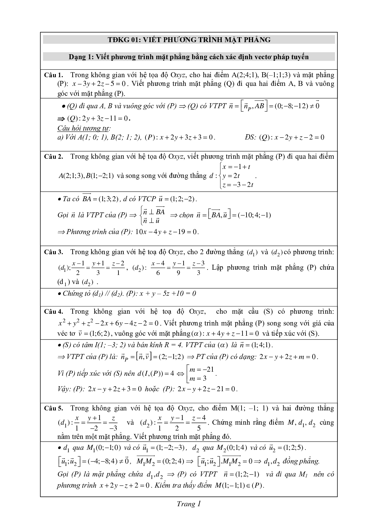 67 câu trắc nghiệm tọa độ không gian phân theo dạng - có lời giải chi tiết (trang 1)