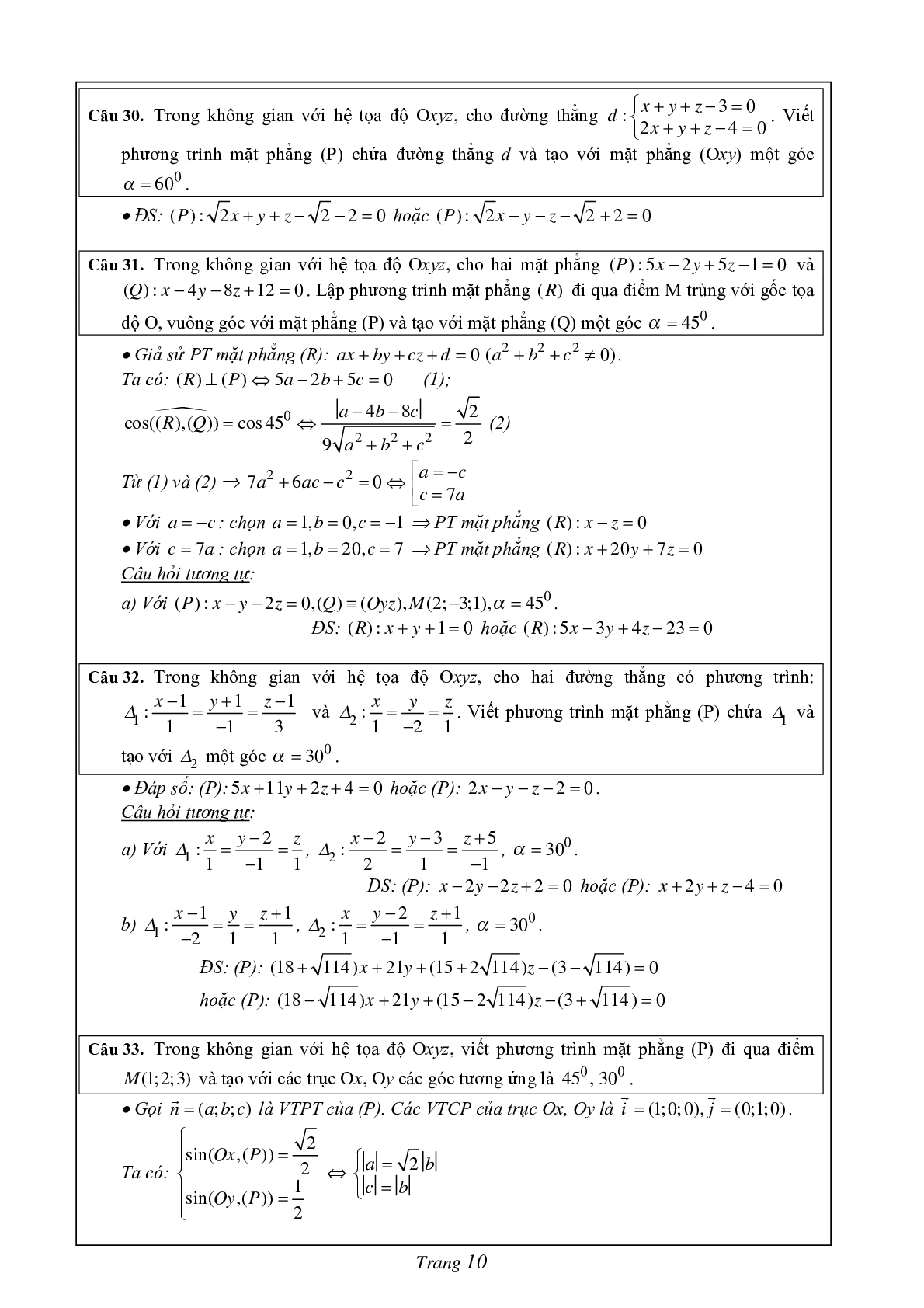 67 câu trắc nghiệm tọa độ không gian phân theo dạng - có lời giải chi tiết (trang 10)