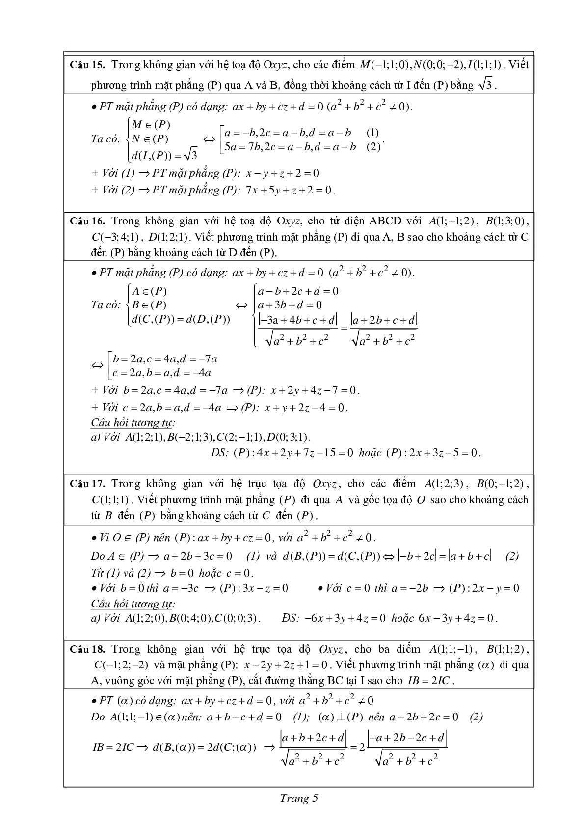 67 câu trắc nghiệm tọa độ không gian phân theo dạng - có lời giải chi tiết (trang 5)