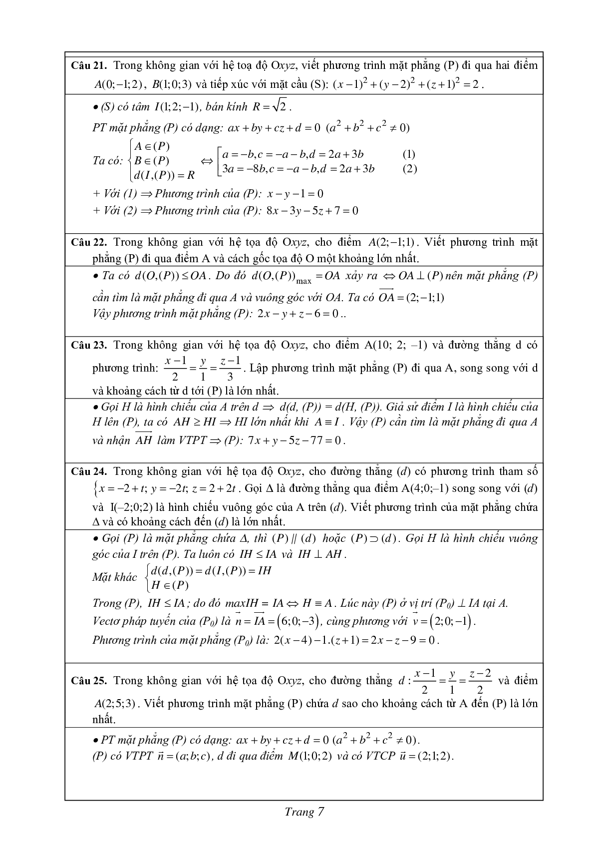 67 câu trắc nghiệm tọa độ không gian phân theo dạng - có lời giải chi tiết (trang 7)