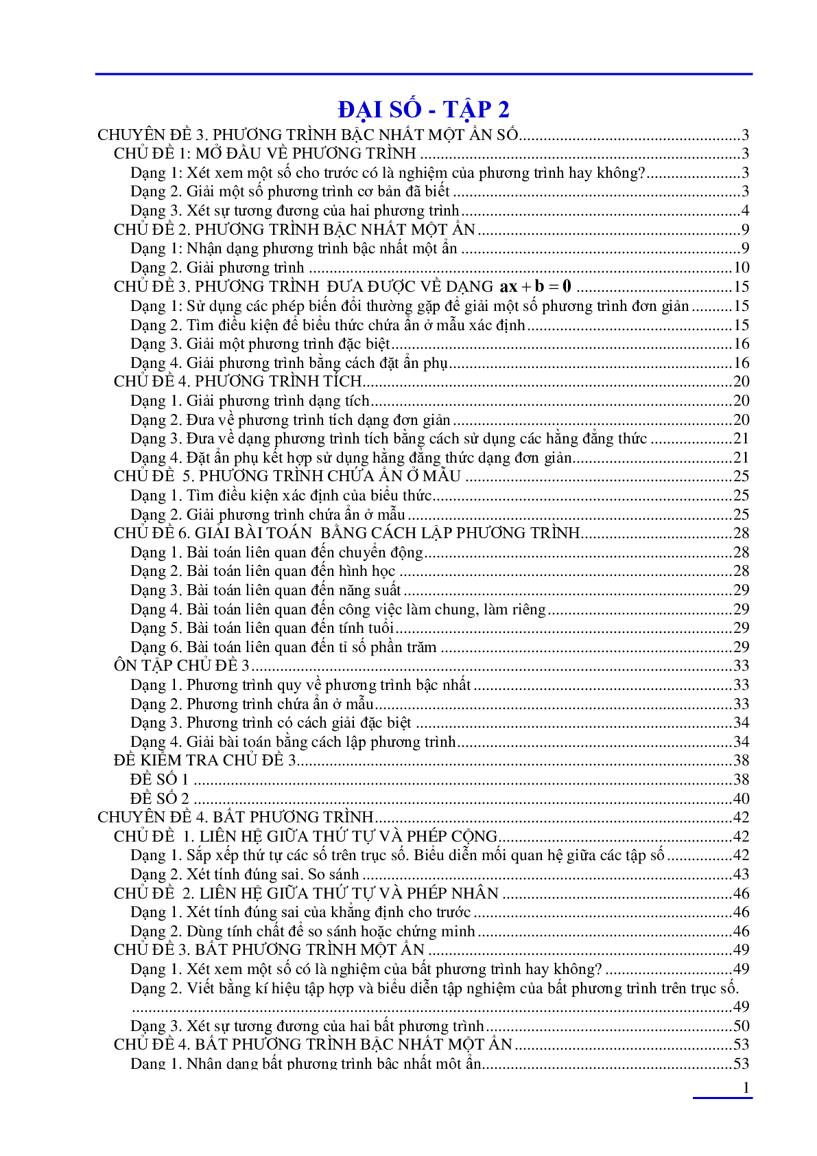 Chuyên đề bồi dưỡng Đại số môn Toán 8 - tập 2 (trang 2)